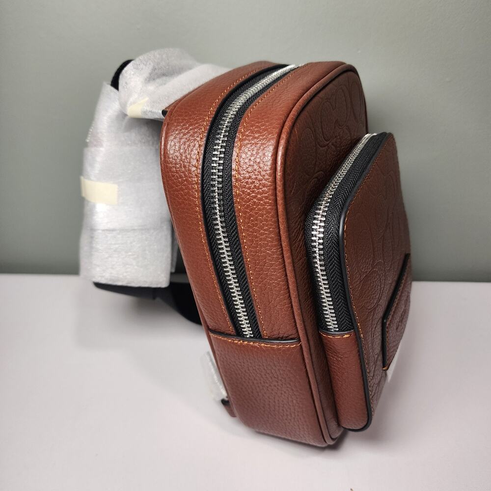 NWT Coach CDC45 Racer Sling Leather Bag Crossbody Vintage Brown - Picture 3 of 6